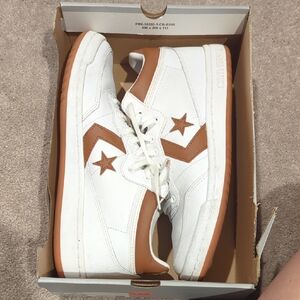 Converse White and Brown Star Sneakers